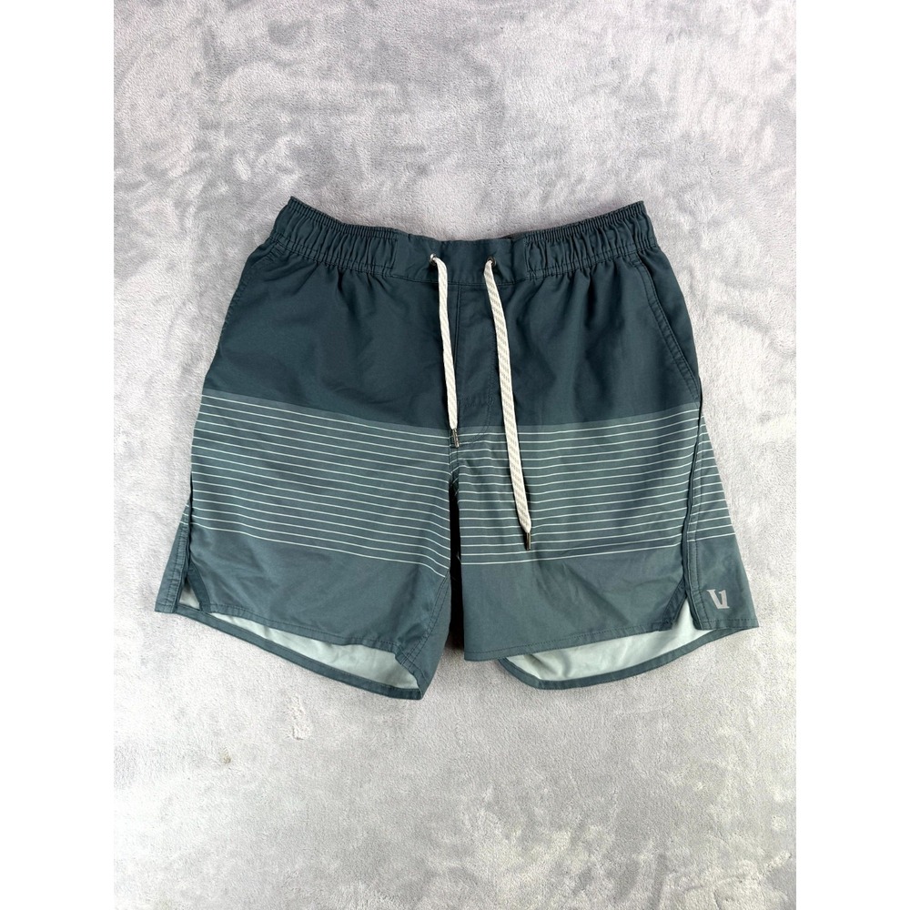 Vuori Trail Runner Shorts Men 29 Green Good Striped Hiking Gym Athletic 0735